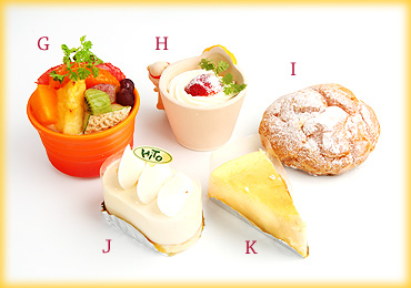 ショーケースに並ぶケーキ たち